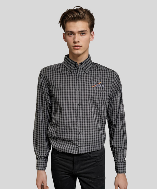 Men's Business Shirt - Grey Checked