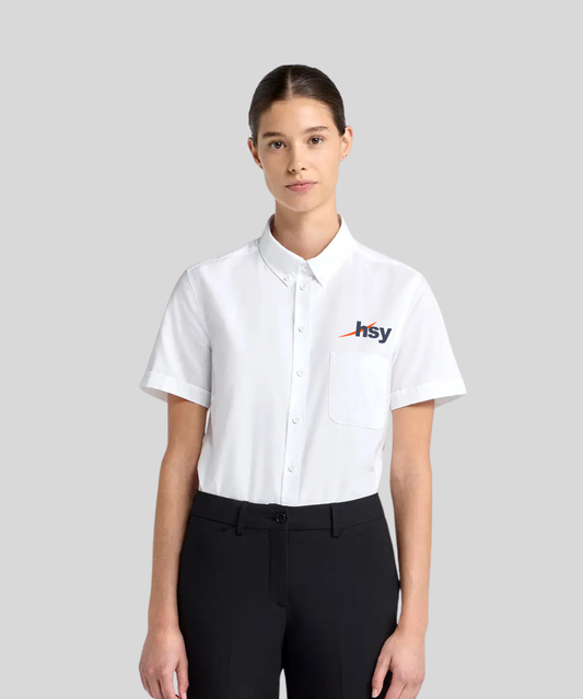 Women's Short Sleeve Business Shirt - White