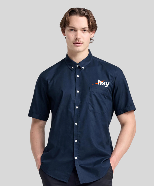 Men's Short Sleeve Business Shirt - Navy
