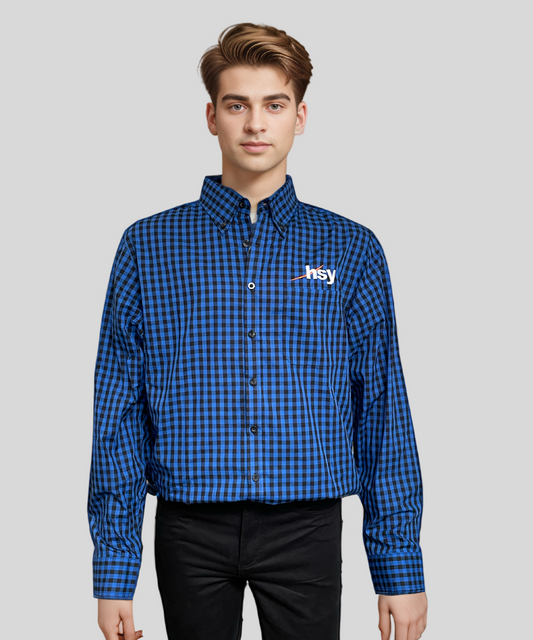 Men's Business Shirt - Blue Checked